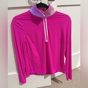 G/FORE Hot Pink Long-Sleeve Half-Zip Performance Top